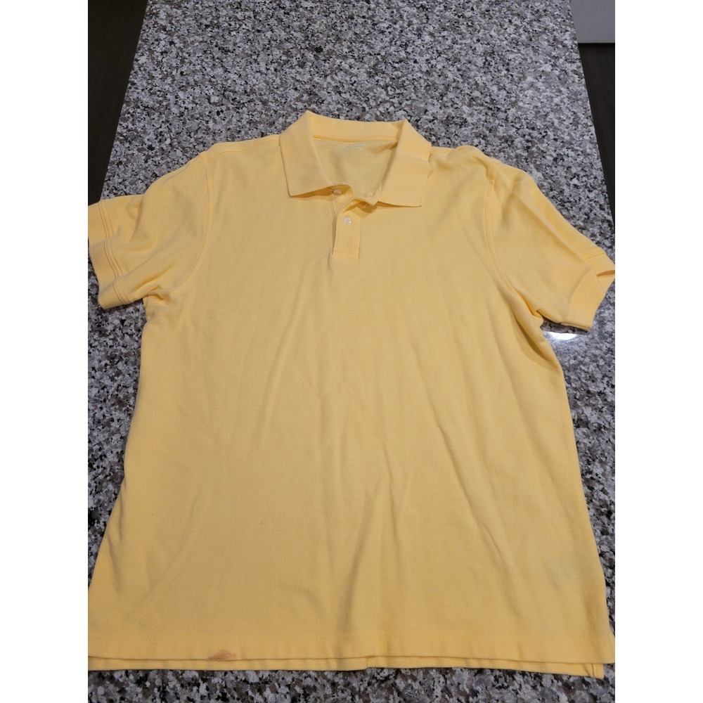 Sun River Clothing Co Yellow Short Sleeve Collared Polo‎ Shirt Mens Size L